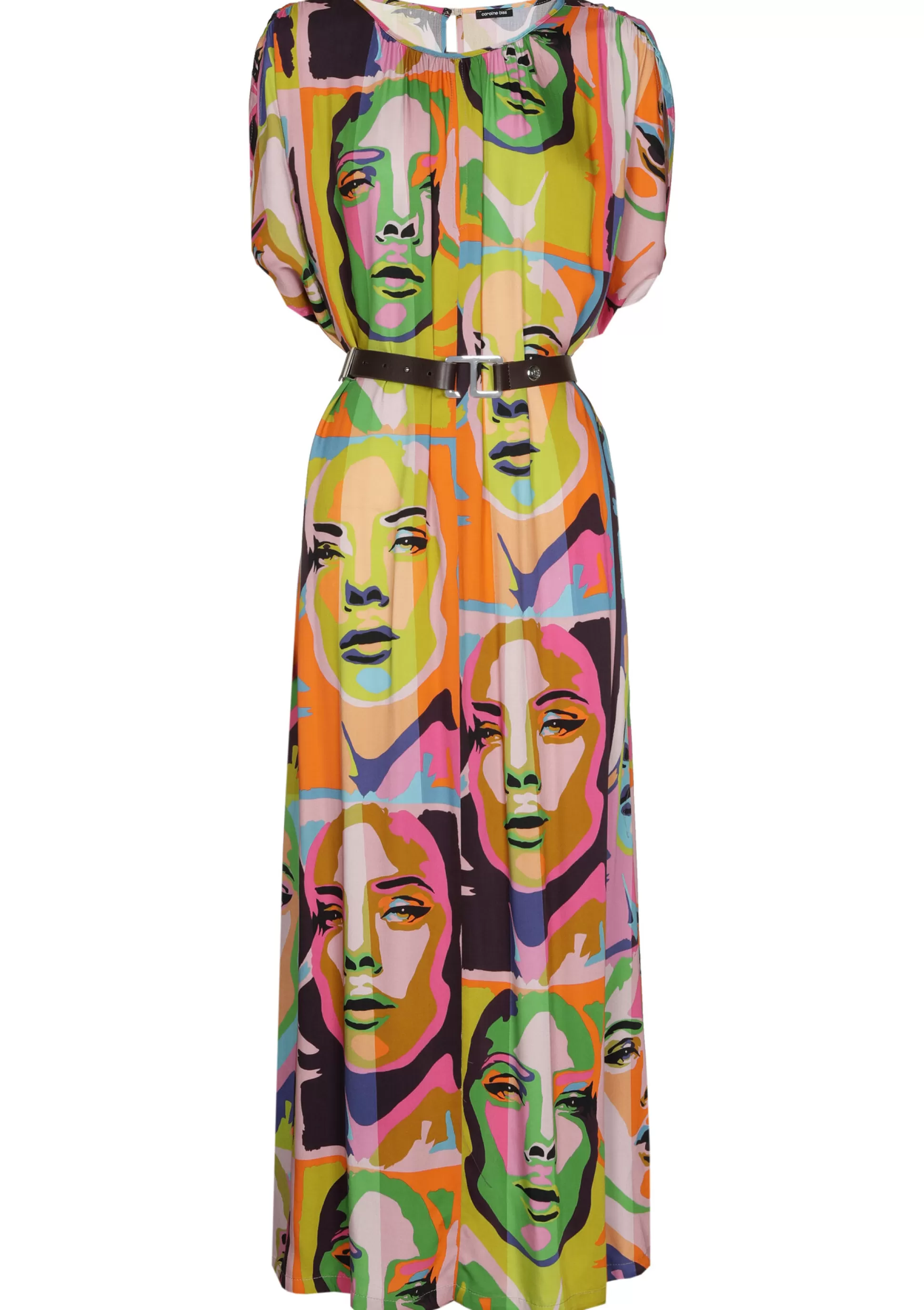 Caroline Biss 1142-79 / Robe Midi Fluide Pop-Art*Femmes Robes