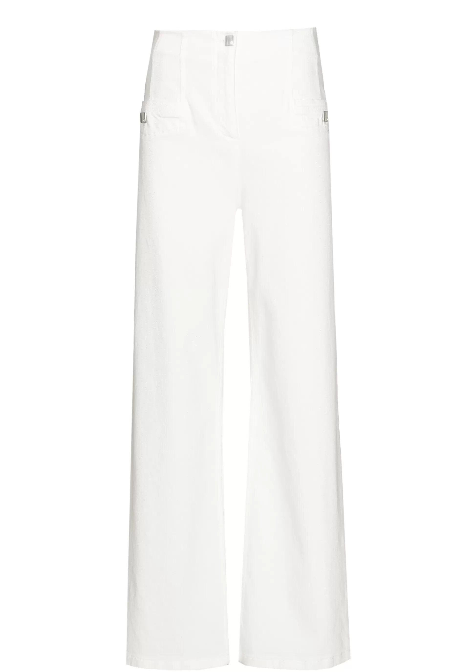 Caroline Biss 1502-91 / Pantalon Confortable, Look Jeans, Jambe Droite, Taille Haute*Femmes Pantalon