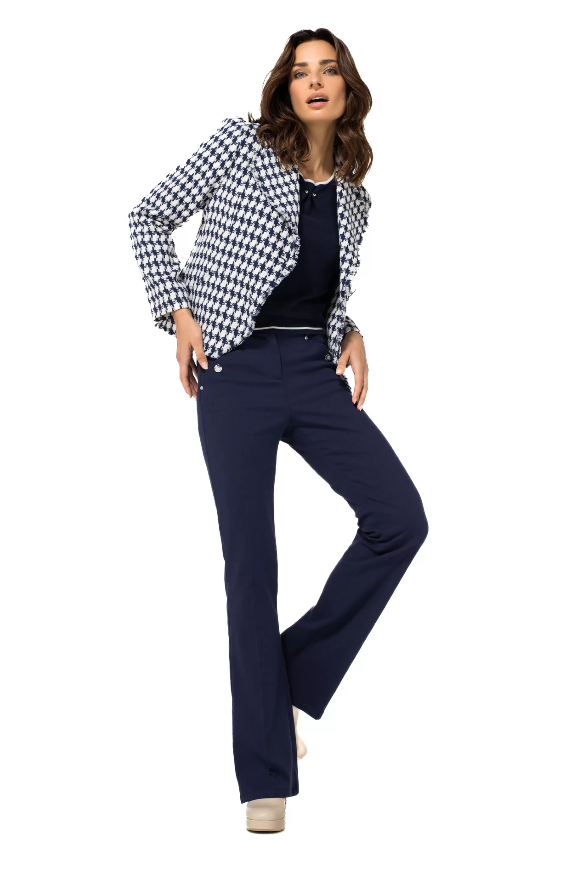Caroline Biss 1578-21 / Pantalon City Look Confortable, Bootcut, Taille Normale*Femmes Pantalon