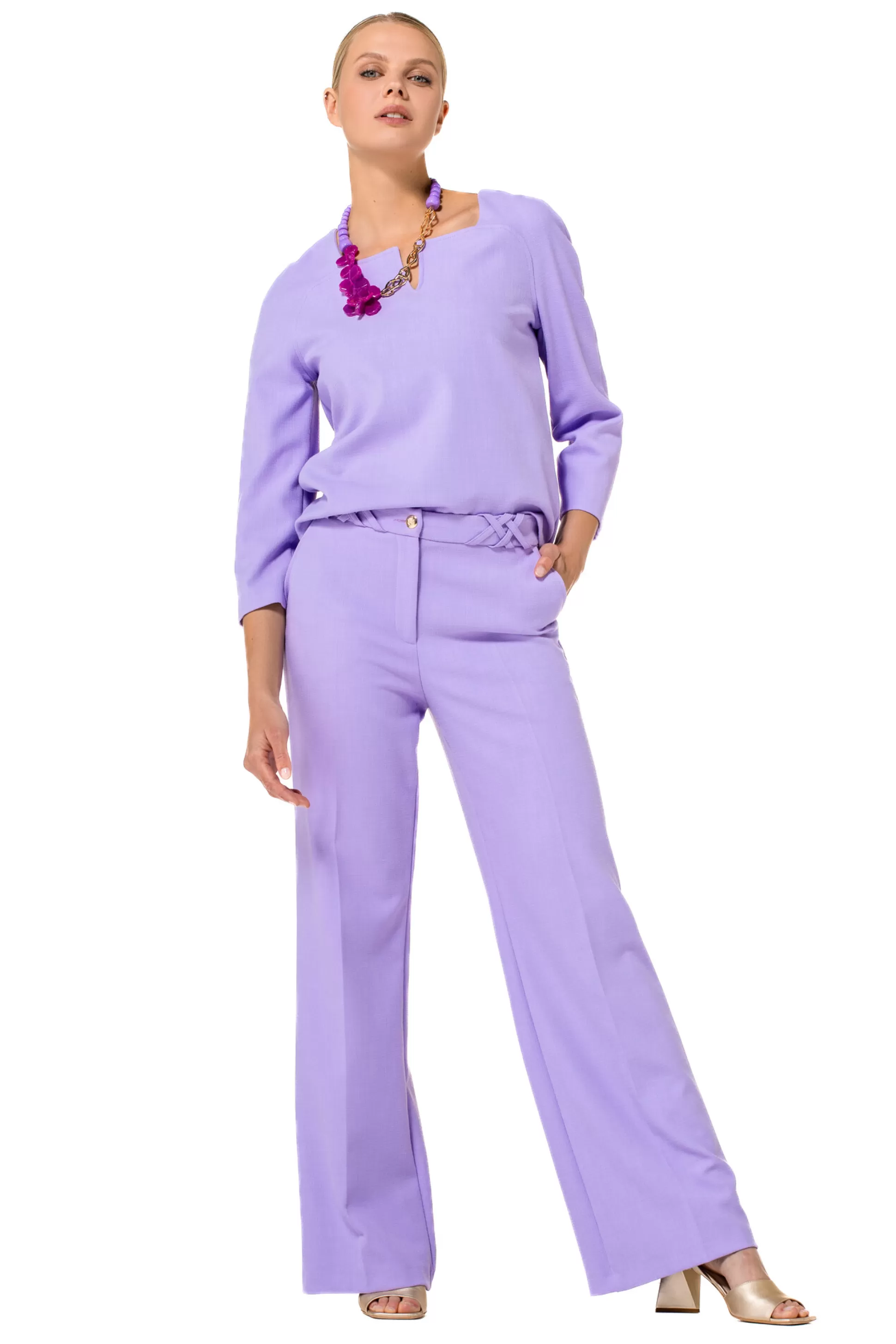 Caroline Biss 1581-46 / Pantalon Habille Confortable, Jambe Droite, Taille Normale*Femmes Pantalon